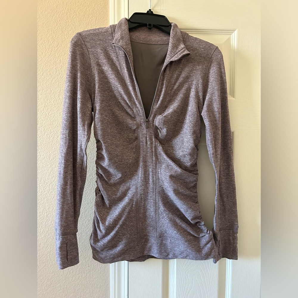 Lululemon Cypress Kiss Top Pullover Half Zip Ruched Long Sleeve